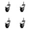 Service Caster 3 Inch Chrome Hooded Neoprene Rubber 3/8 Inch Grip Ring Stem Casters SCC, 4PK SCC-GR03S310-NPRB-BC-716138-4 - alternate 1
